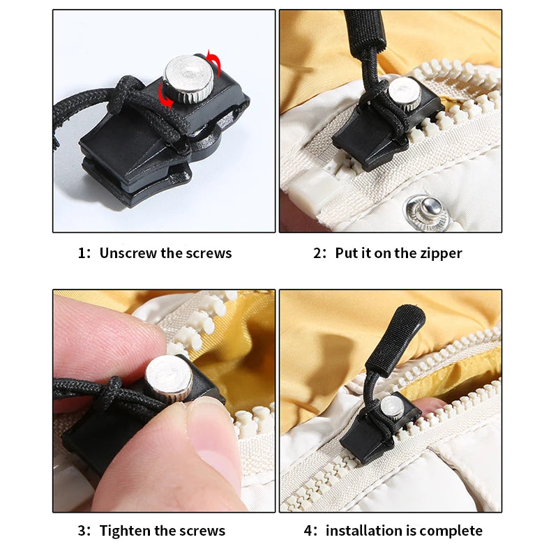 3/6/12Pcs Universal Zipper Repair Kit Quick Instant Detachable Zipper