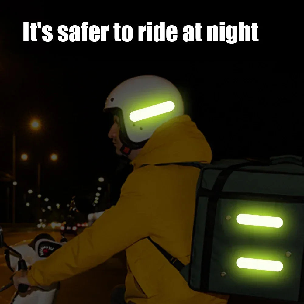 10-100Pcs Motorcycle Helmet Warning Reflective Stickers Night Safety