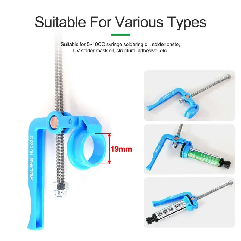 RELIFE RL-062D Glue Gun Application for 5~10CC syringe soldering oil,