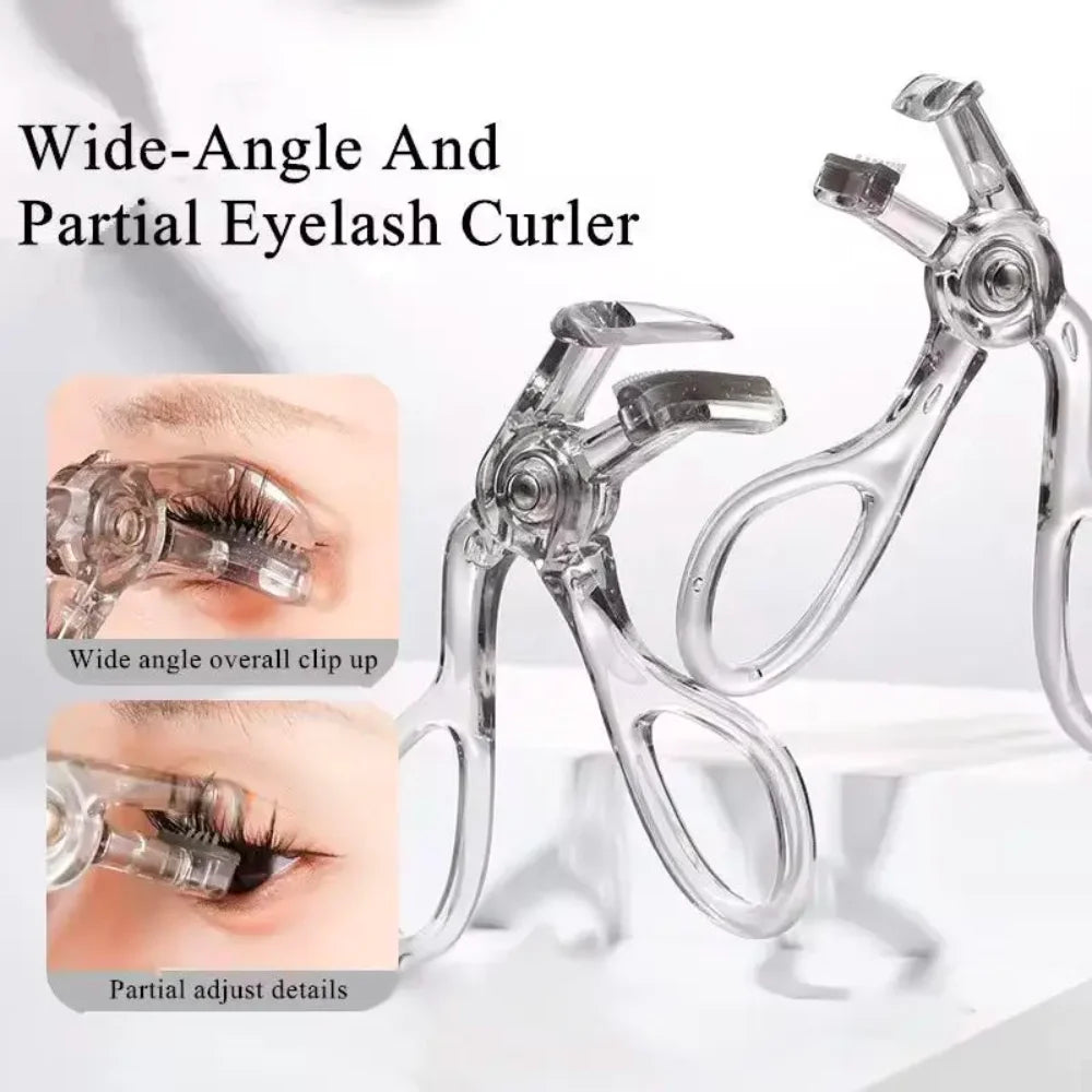 Dual-Type Eyelash Curler with Comb – Wide & Partial Clip Options,