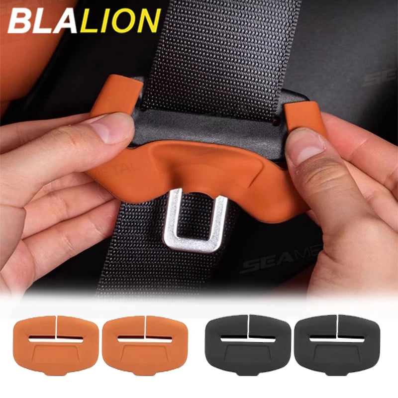 BLALION 2Pcs Seat Belt Buckle Cover Anti-Scratch Rubber Car Seat