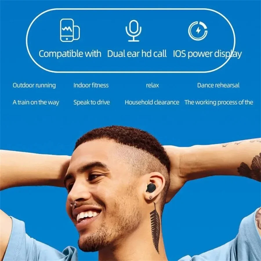 TWS A6S Headset Wireless Earphones Bluetooth Headphones Sport LED