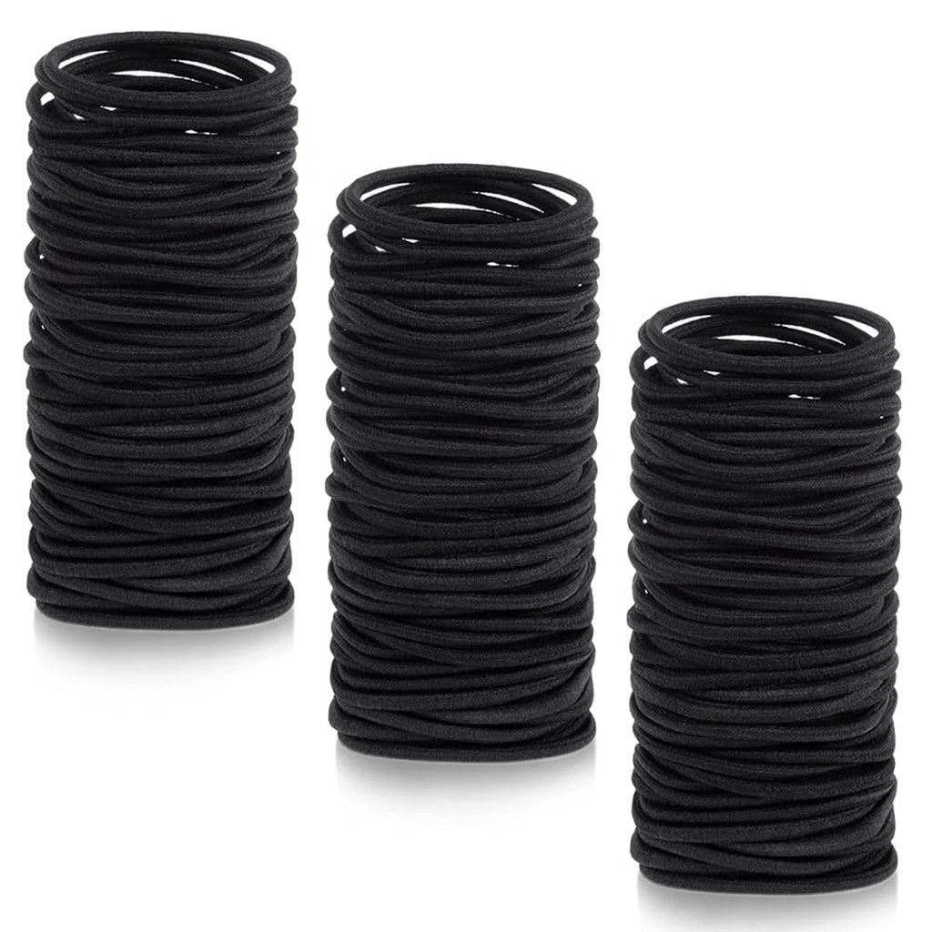 98 Pcs Black Elastics Small Hair Ties Elastics Small Hair Rubber Bands