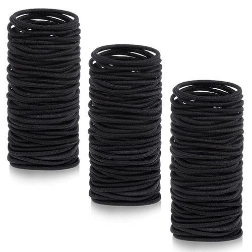 98 Pcs Black Elastics Small Hair Ties Elastics Small Hair Rubber Bands