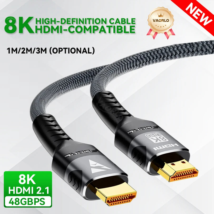 8K HDMI-Compatible Cable 4K@120Hz 8K@60Hz HDMI 2.1 Cable 48Gbps
