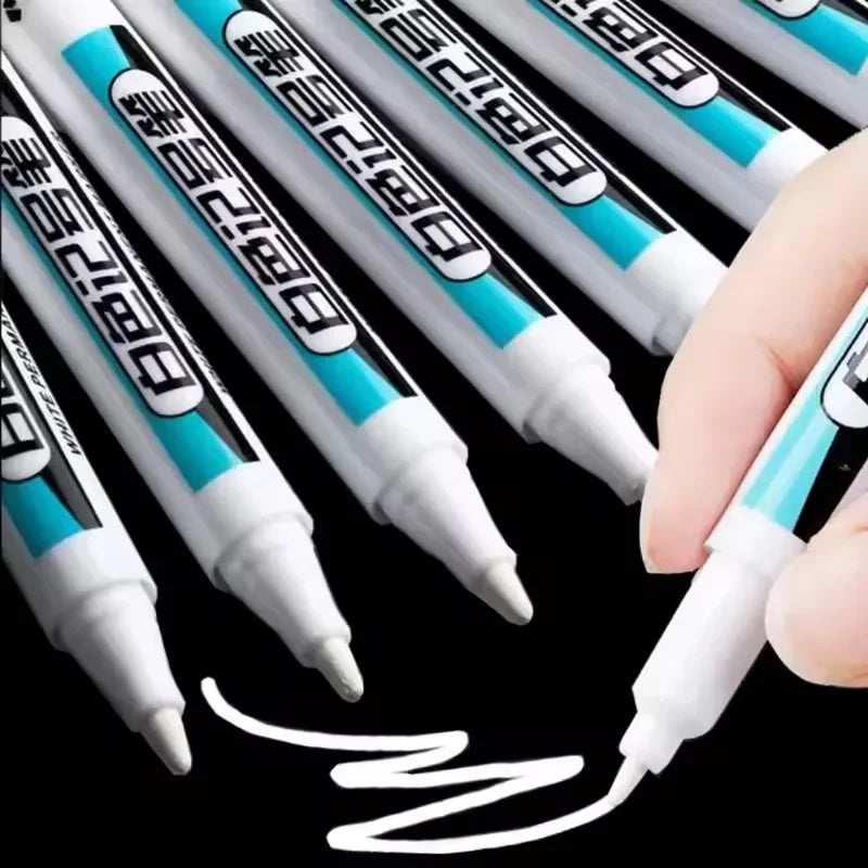 0.7/1.0/2.5MM White Permanent Marker Pens Markers Paint Pen For Wood