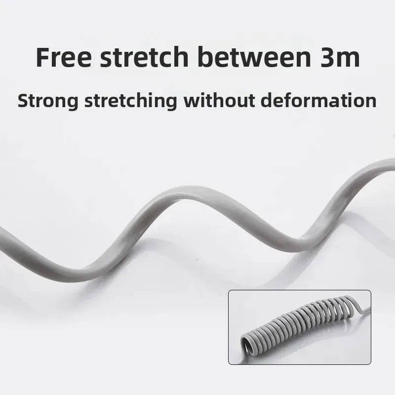 2m 3m 5m Spring Shower Hose Meters Water Plumbing Hose Plastic
