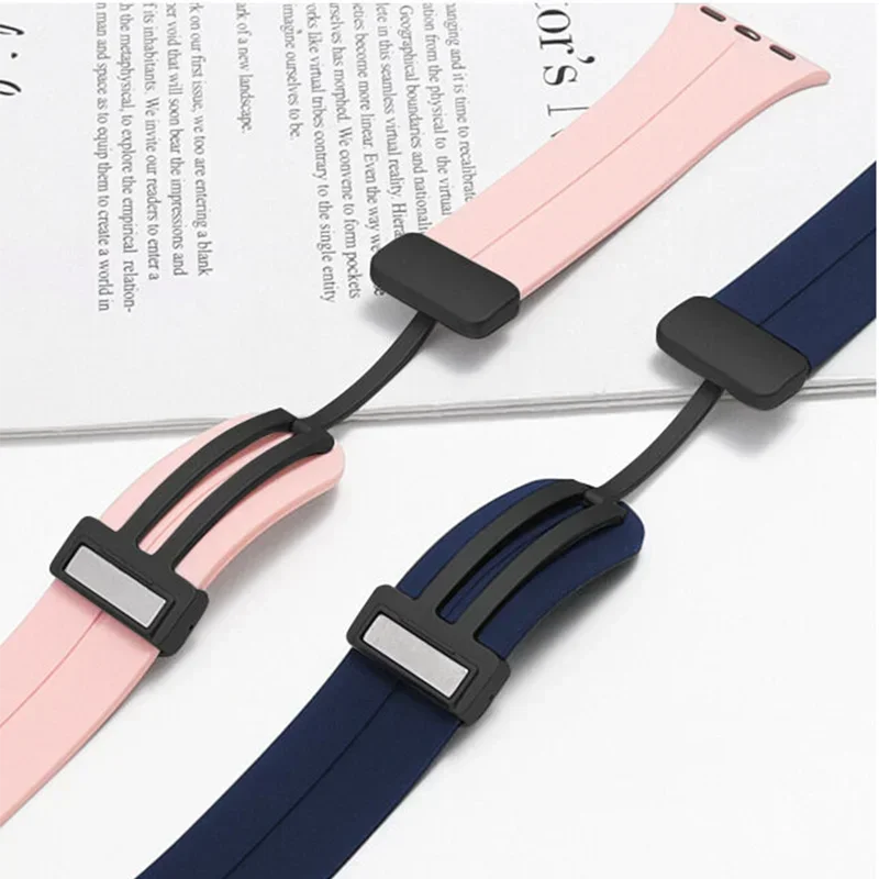20mm 22mm Magnetic D Type Clasp Silicone Watch Band for Samsung Galaxy