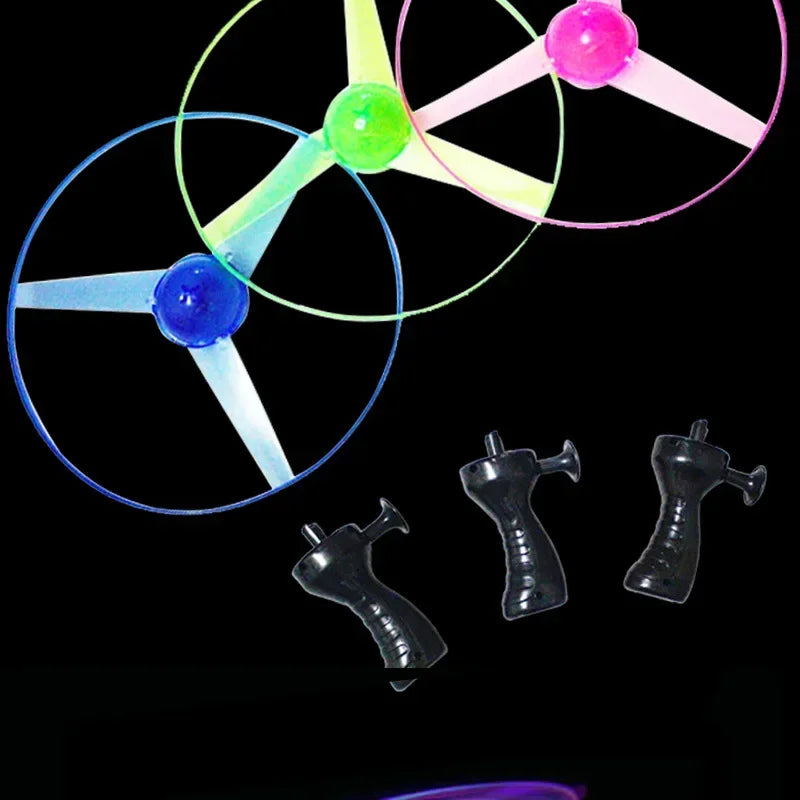 Kid Sports Pull Line Saucer Toys Children outdoor Fun Rotating Flying
