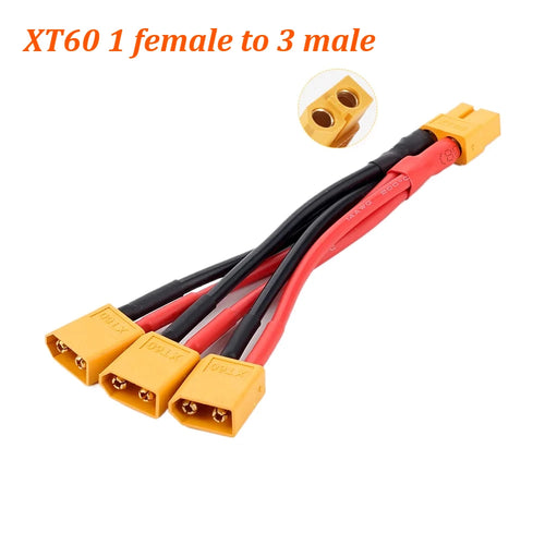 XT60 Parallel Battery Connector 3-Way 14AWG Silicone Wire Male/Female