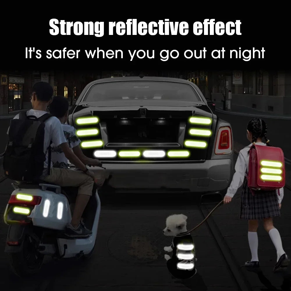 10-100Pcs Motorcycle Helmet Warning Reflective Stickers Night Safety