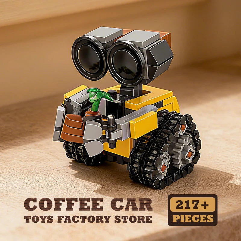 Space Mini Robot MOC Building Bricks Toys 217Pcs Tracked Bot Model