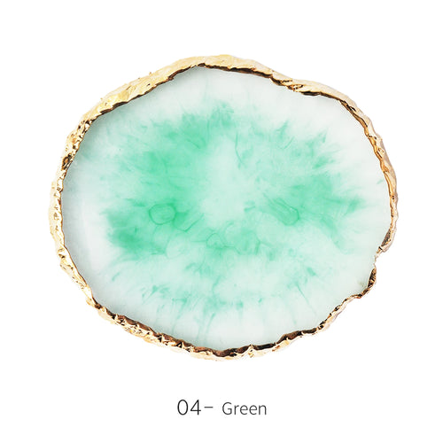 1PC Round Resin Agate Stone Nail Art Palette False Nail Tips Mixing