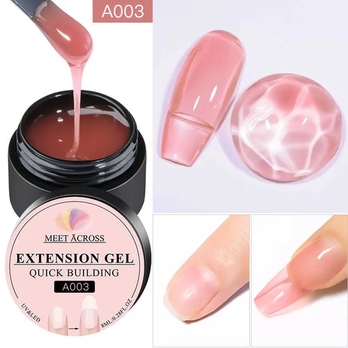 MEET ACROSS 8ML Quick Extension Nail Gel Vernis Nude Milk White Gel