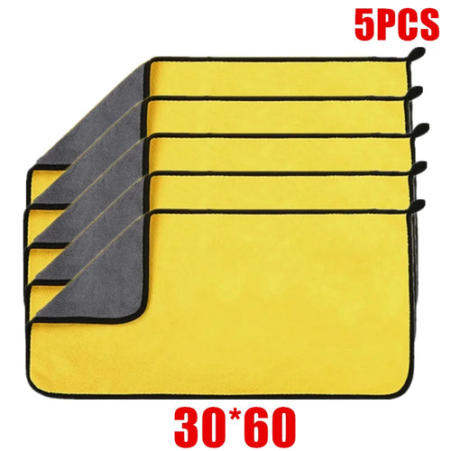 1/2/6pcs Microfiber Cleaning Towel Car Cleaning Cloths Professional