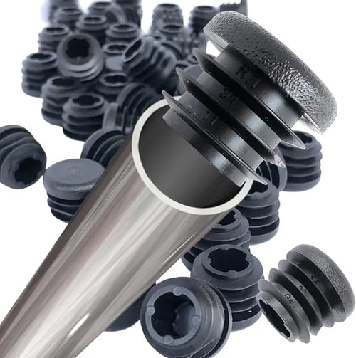 8 PCS Black Round Plastic Blanking End Cap Tube Pipe Inserts Plug Bung