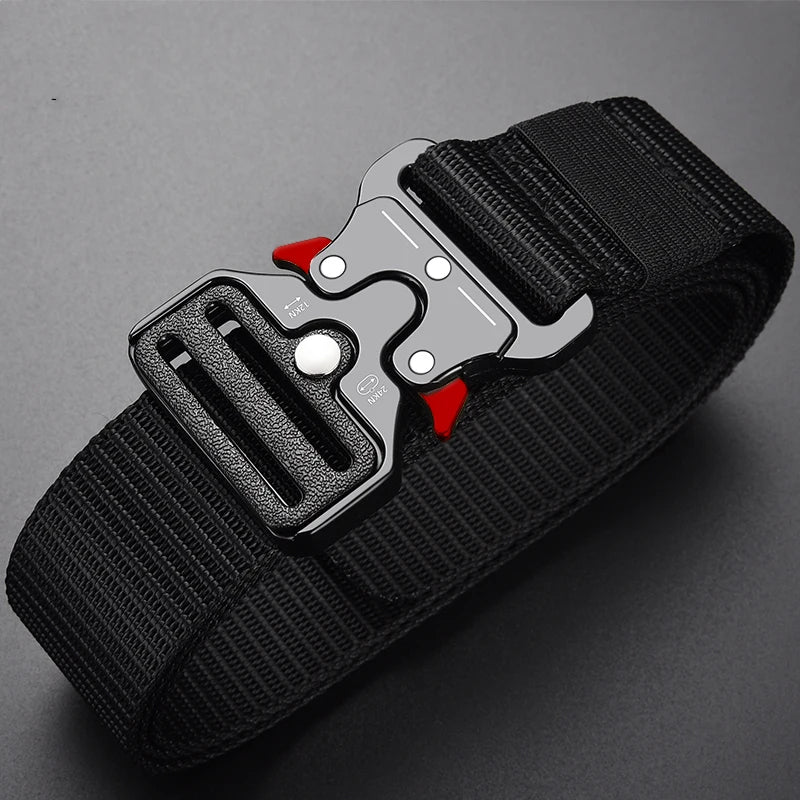 1 piece men's tactical sports belt, quick release symmetrical buckle,