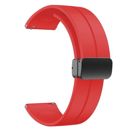 20mm 22mm Magnetic D Type Clasp Silicone Watch Band for Samsung Galaxy