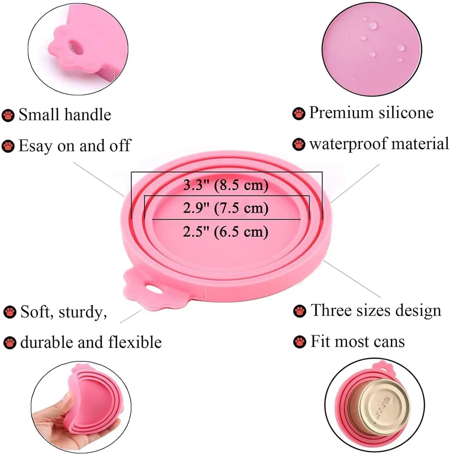 Food Can Lids Silicone Pet Food Can Covers for Dog  Cat Food One Tin