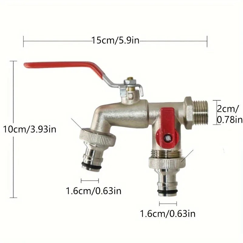 Garden Tools Brass Water Faucet 1/2" Outside & Inside Easy Turn On/Off