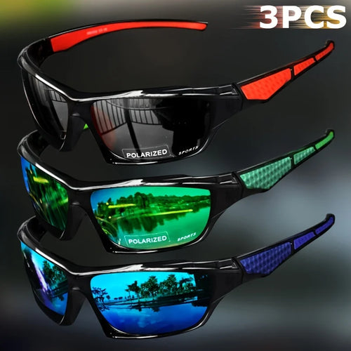 1/3PCS Sports Polarized Sunglasses for Men Lightweight Night Vision