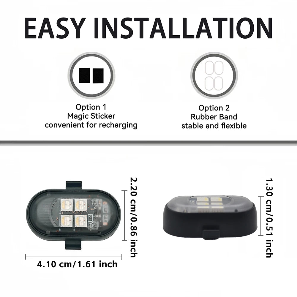 RGB Car Interior Lights with Wireless Remote, Larger Battery &