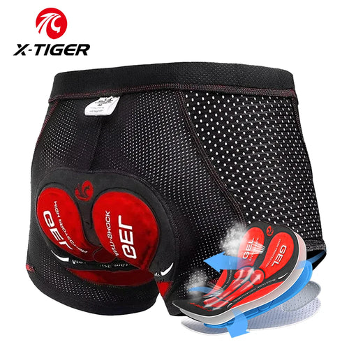X-TIGER Men's Cycling Underwear Shorts 5D Cushion Race Athletic Shorts