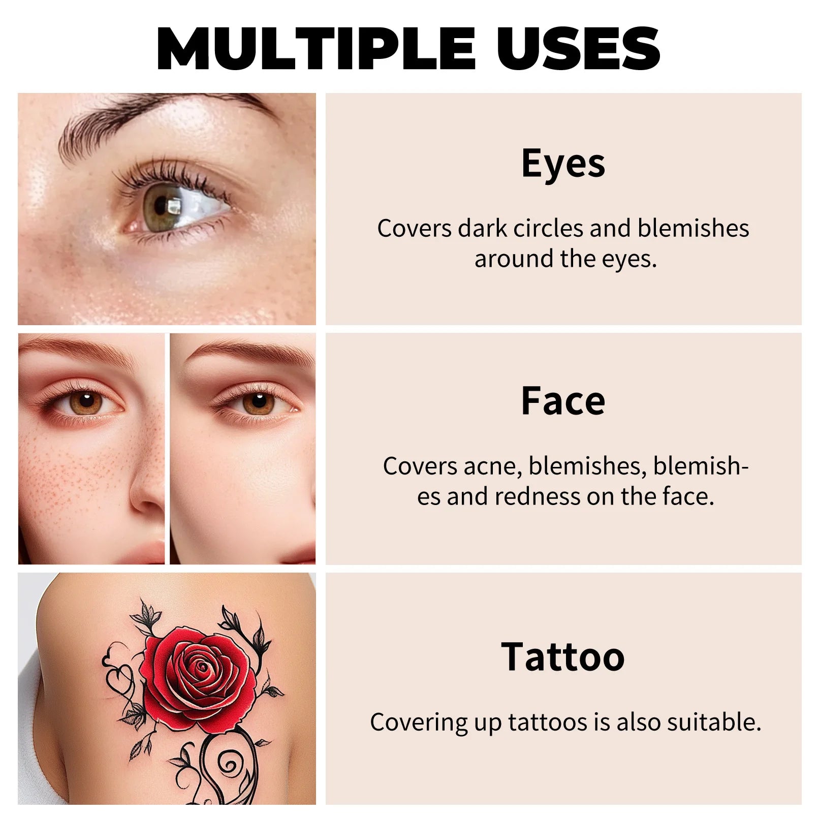 Hydrating Eye Brightening Concealer&Contour Cream-Full Coverage,Long