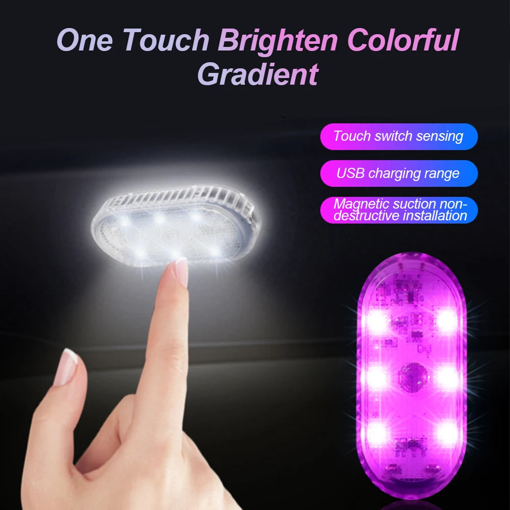 1 pc Multi Color Car Light Wireless LED Touch Light Roof Light Sensor