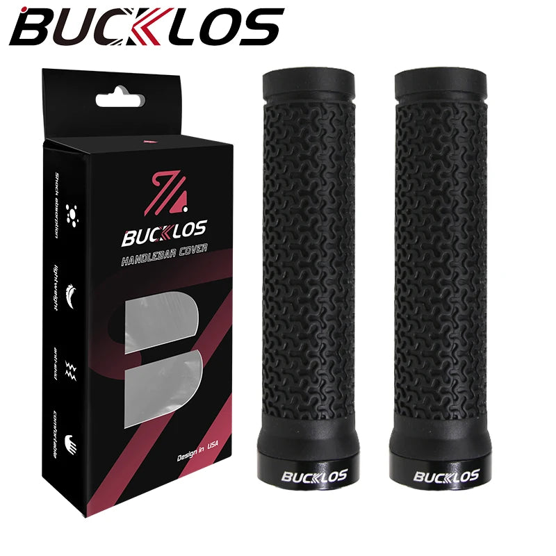 BUCKLOS Bicycle Handle Soft Rubber Mountain Bike Grips Lock on Bicycle