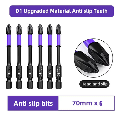 6PC Upgraded High Hardness And Strong Magnetic Bit 25/65/70/90/150mm
