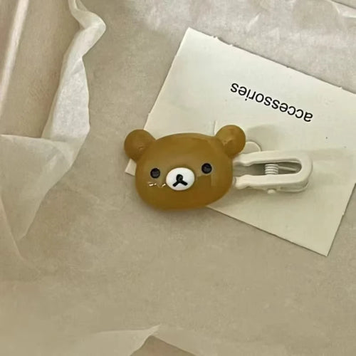 Cute Bear Hairpins Set Preppy Headdress Plastic Hair Sweet Accessories