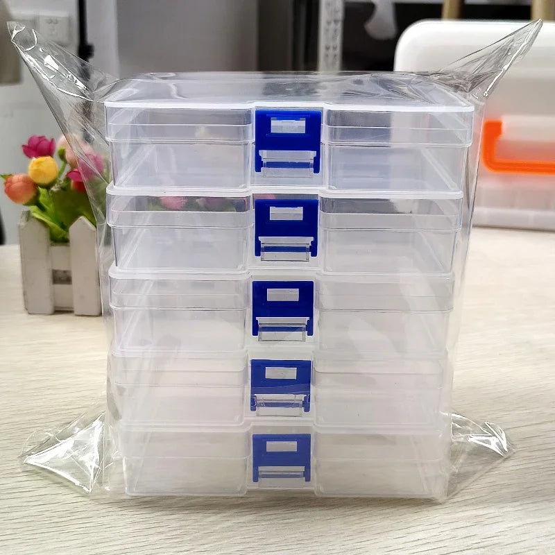 5 pcs Transparent Lockable Box Small Object Storage Box Fishing Gear
