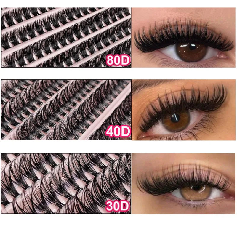MIAOJIE 200pcs Cluster Lashes Individual Lashes 8-16mm Natural Look