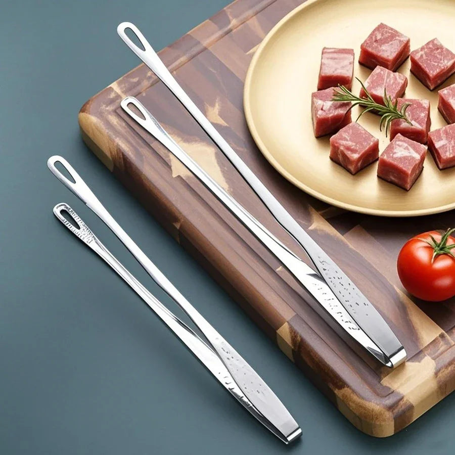 Long Stainless Steel Kitchen Tongs Non-Slip Heat Resistant BBQ Grill