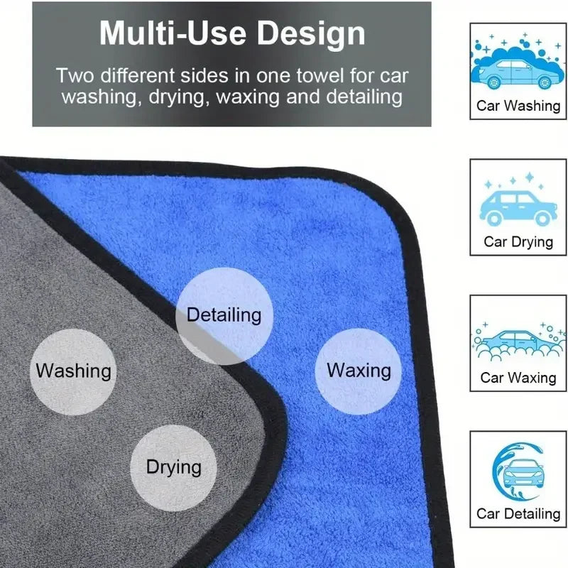1-4pcs Microfiber Car Washing Towel Soft Quick Drying Windows Mirrors