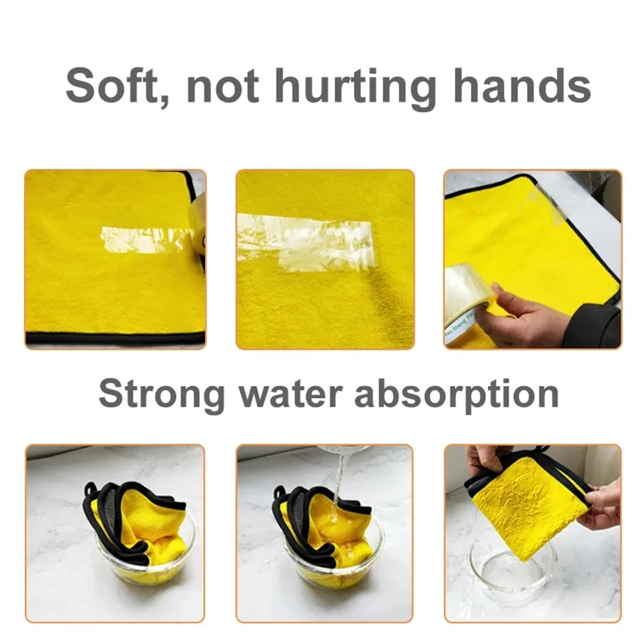 1/2/6pcs Microfiber Cleaning Towel Car Cleaning Cloths Professional