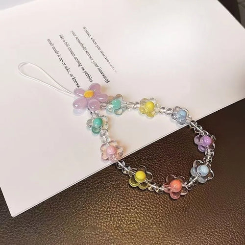 Phone Anti-lost Lanyard Key Short Wrist Pendant Colorful Macaron Round