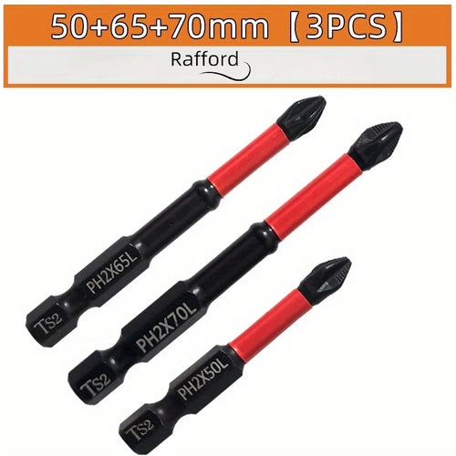 Magnetic Non-Slip Drill Bit Set 3/6/12 Pieces, S2 Steel, Crosshead and