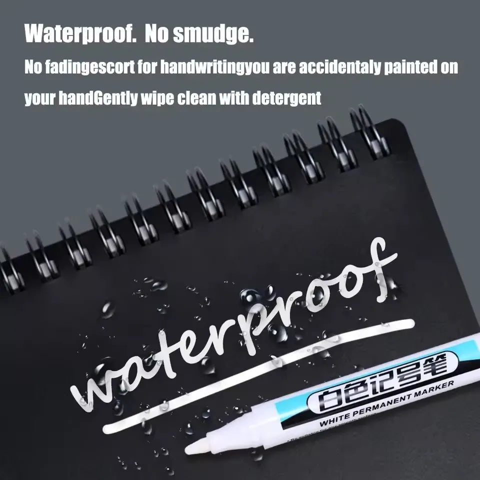 0.7/1.0/2.5MM White Permanent Marker Pens Markers Paint Pen For Wood