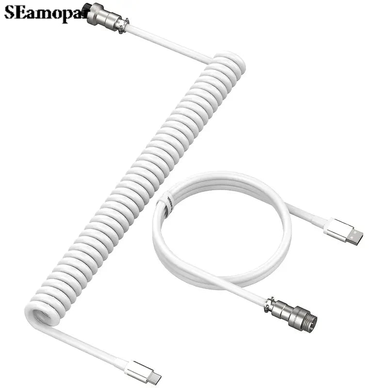 Coiled Keyboard Cable Type C To USB-A Mechanical Keyboard Cable