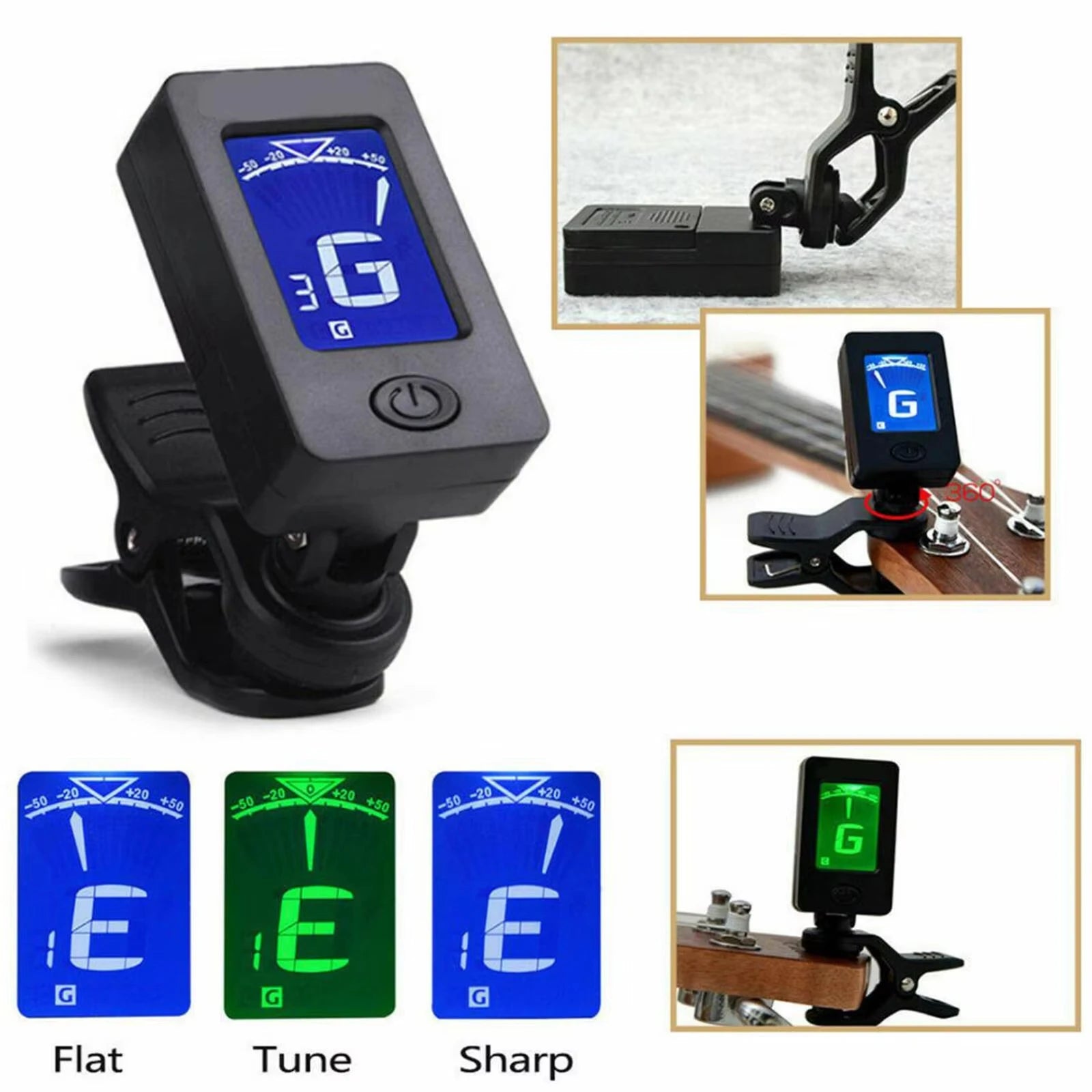 Miwayer Professional 360° Clip-On Guitar Tuner, LCD Screen Digital