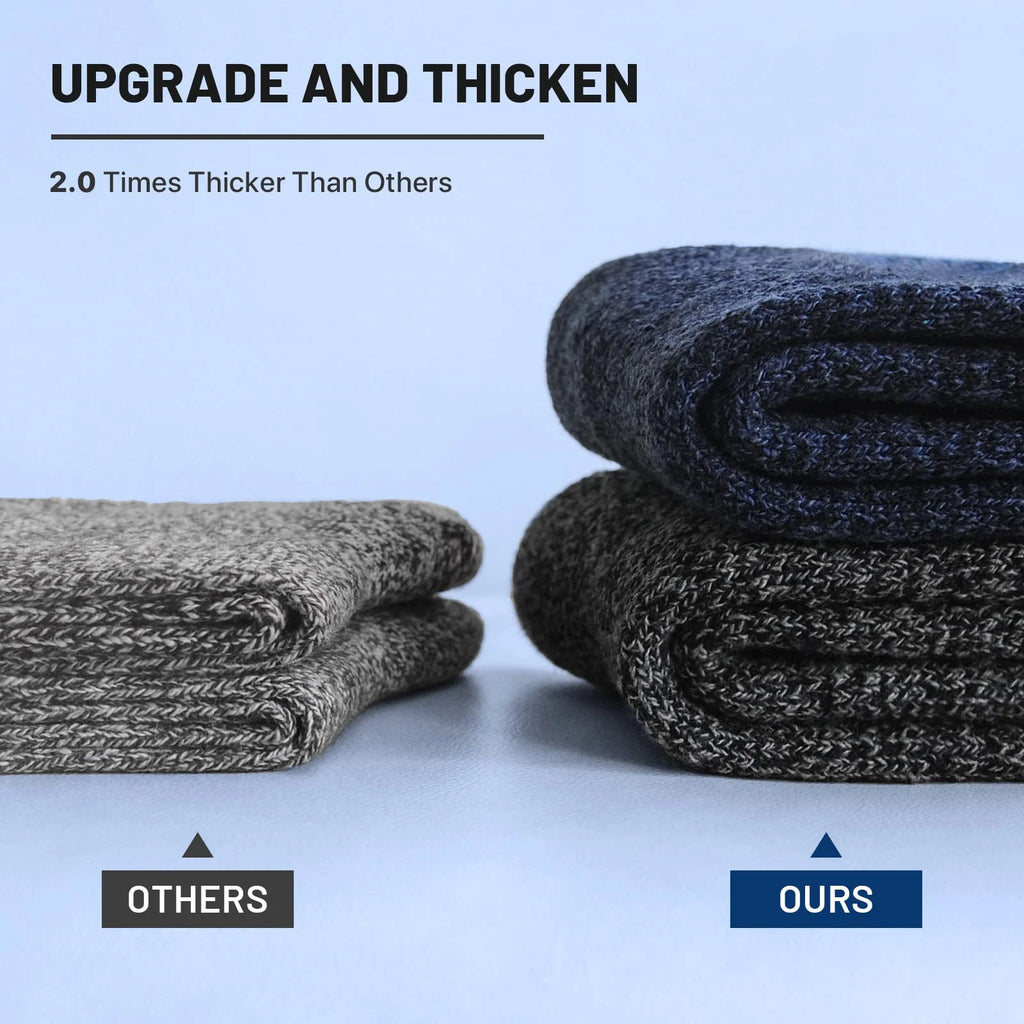 3 Pairs Winter Thick Warm Men’s Wool Socks Outdoor Thermal