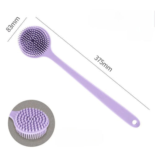 Silicone Back Scrubber Brush for Shower  Long Handle Body Deep