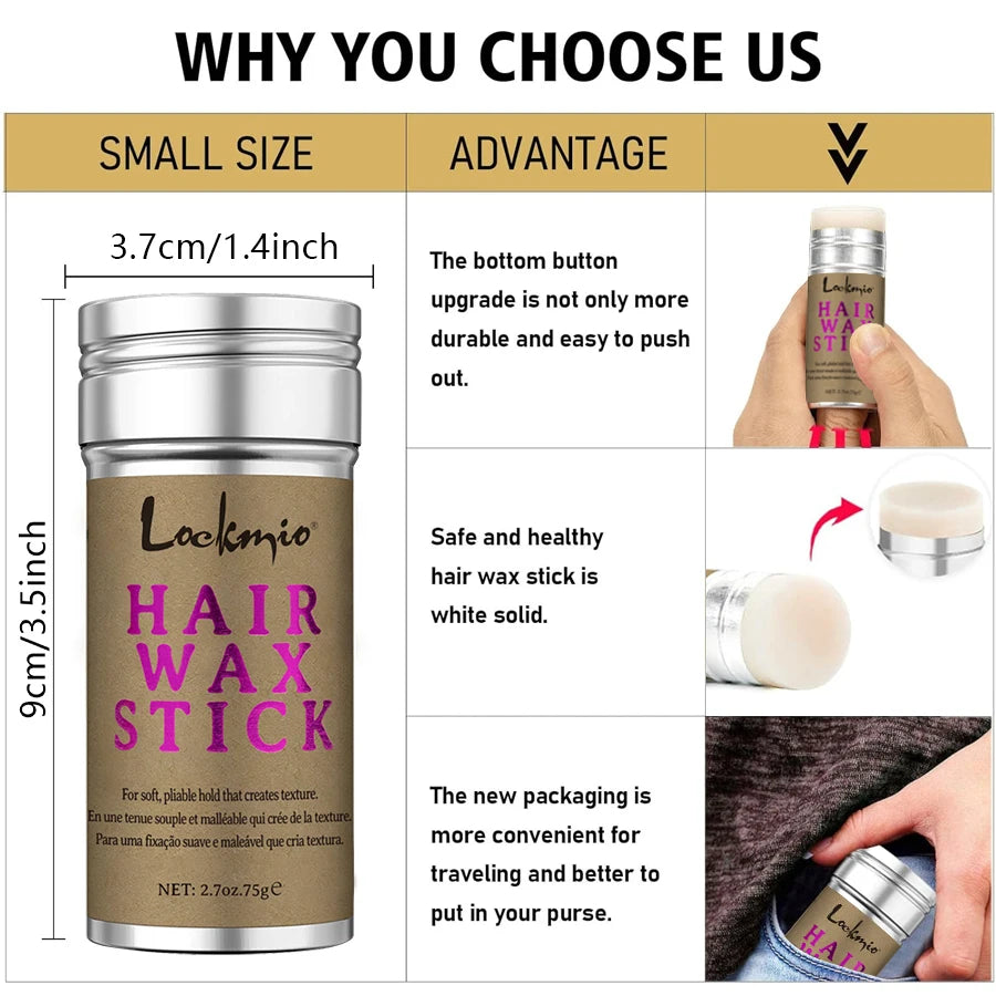 LOCKMIO Women Hair Wax Stick for Wigs Anti-frizz Flyaways Control