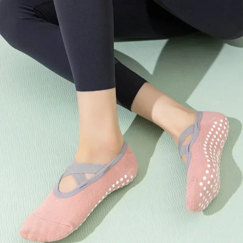 1/ 4Pair Professional Women Yoga Sock Silicone Anti-slip Ballet