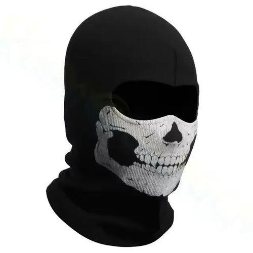 Motorcycle Balaclava Full Face Mask Skull Print Motorbike Full Face