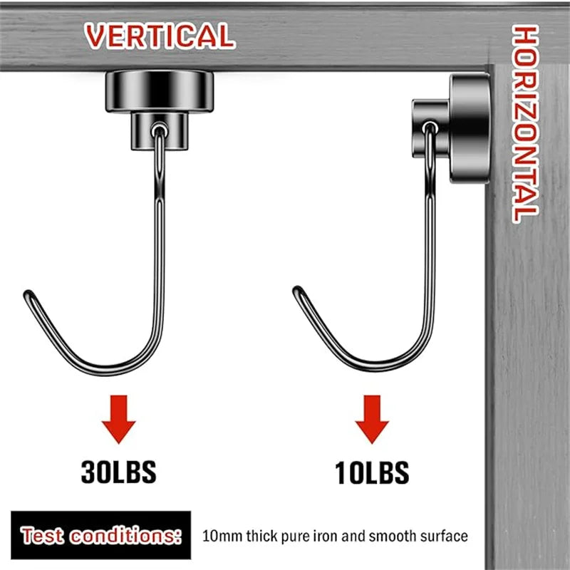 3/6/12/20Pcs Black Magnetic Hooks Cruis Heavy Duty Magnetic Hangers,