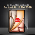2Pcs Tempered Glass Screen Protector For ipad Pro Air 13 11 2024 M4 M2