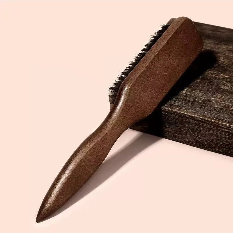Brown Pointed-Tail Bristle Comb - Unisex, Smooth & Anti-Static, No